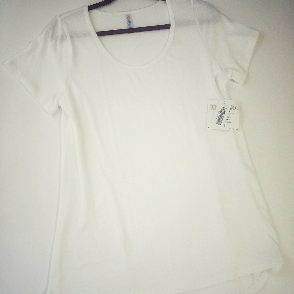 Solid white Lularoe Classic T